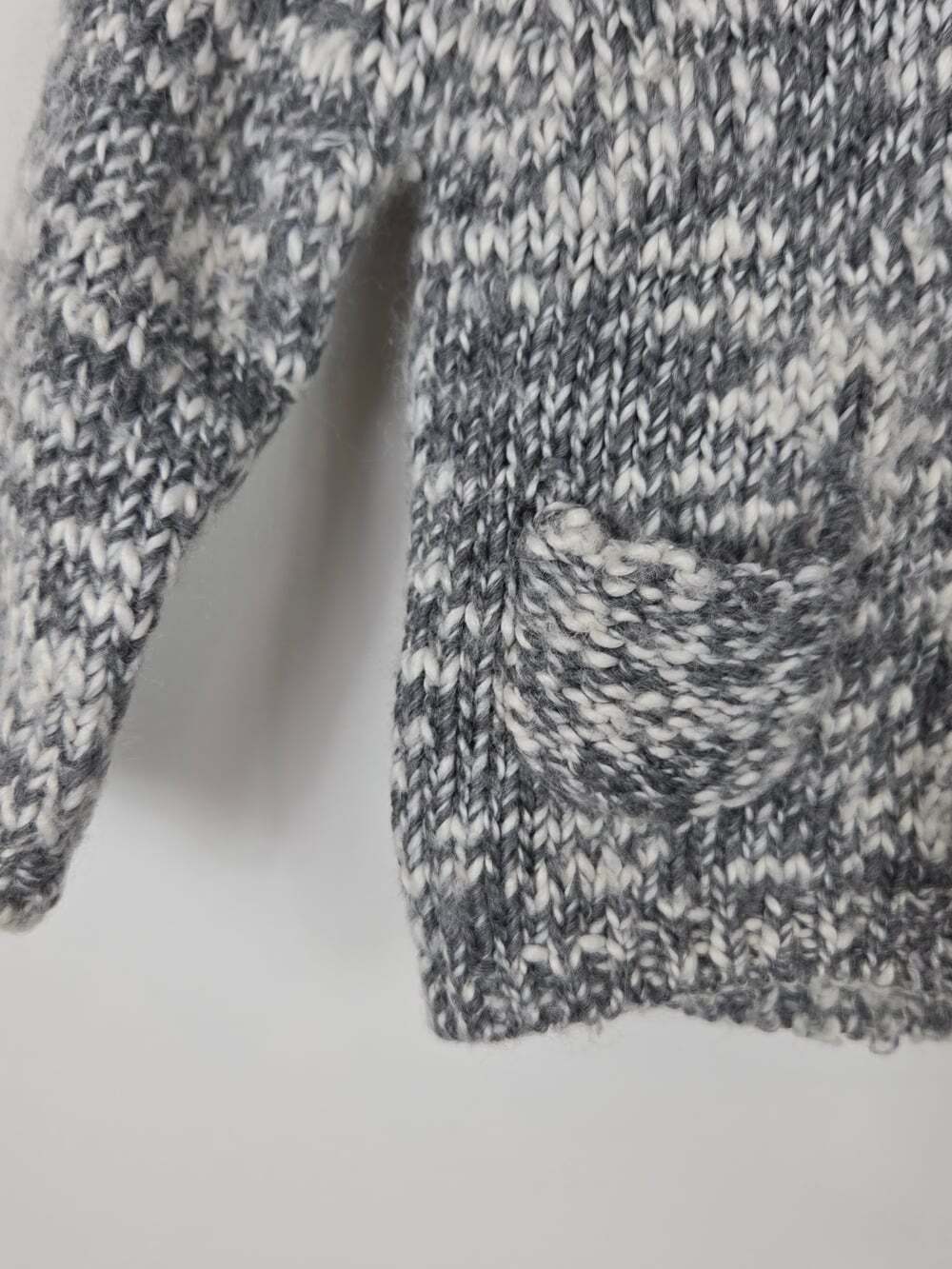 Zara Mini Baby Wool Blend Hooded Cardigan 3-6M 68 Chunky Knit Gray - Picture 4 of 7